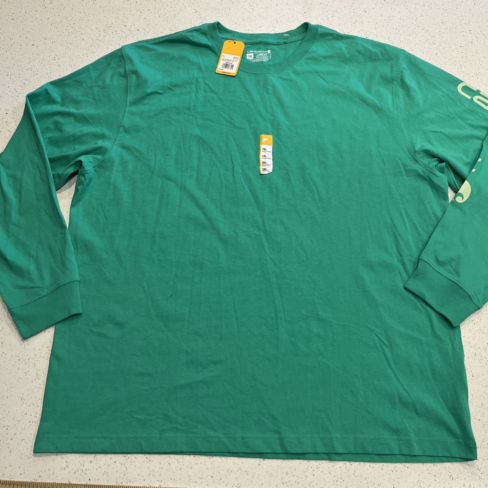 Carhartt Mens 2XL Green Long Sleeve Loose Fit Pocket Shirt Workwear NWT